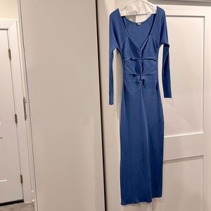 Cult Gaia Melissa Twisted Cutout Ribbed Knit Midi Dress